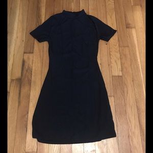 Ribbed High Neck Mini Dress